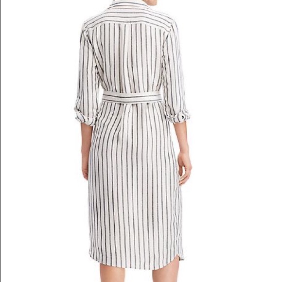 Chaps Petite Striped Linen-Blend Shirtdress. SP - Picture 4 of 15